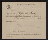 Certificate of Miss Agnes M. Hodge from the Education Department of Toronto